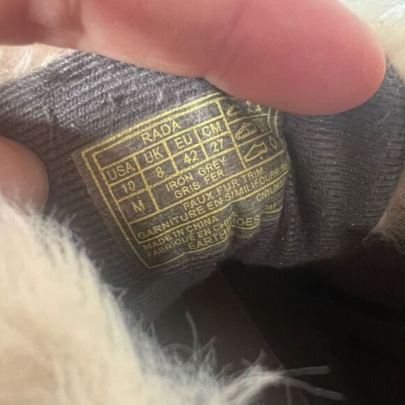 Earth Origins Rada Gray Ankle Winter Foots Fur Trim Top Size 10 - Picture 7 of 7